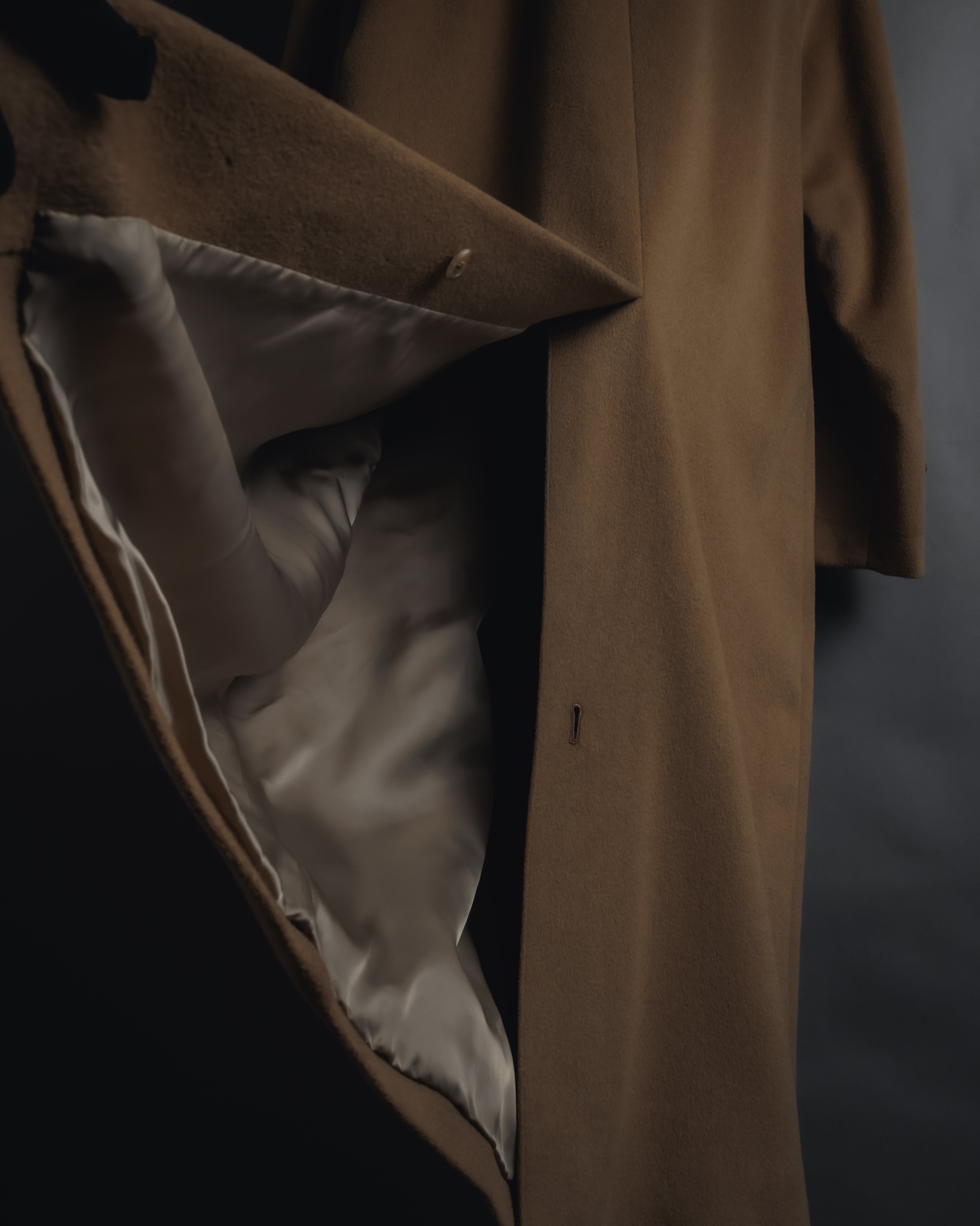 "BURBERRYS" 80’s-90’s Fly-front wool cashmere coat