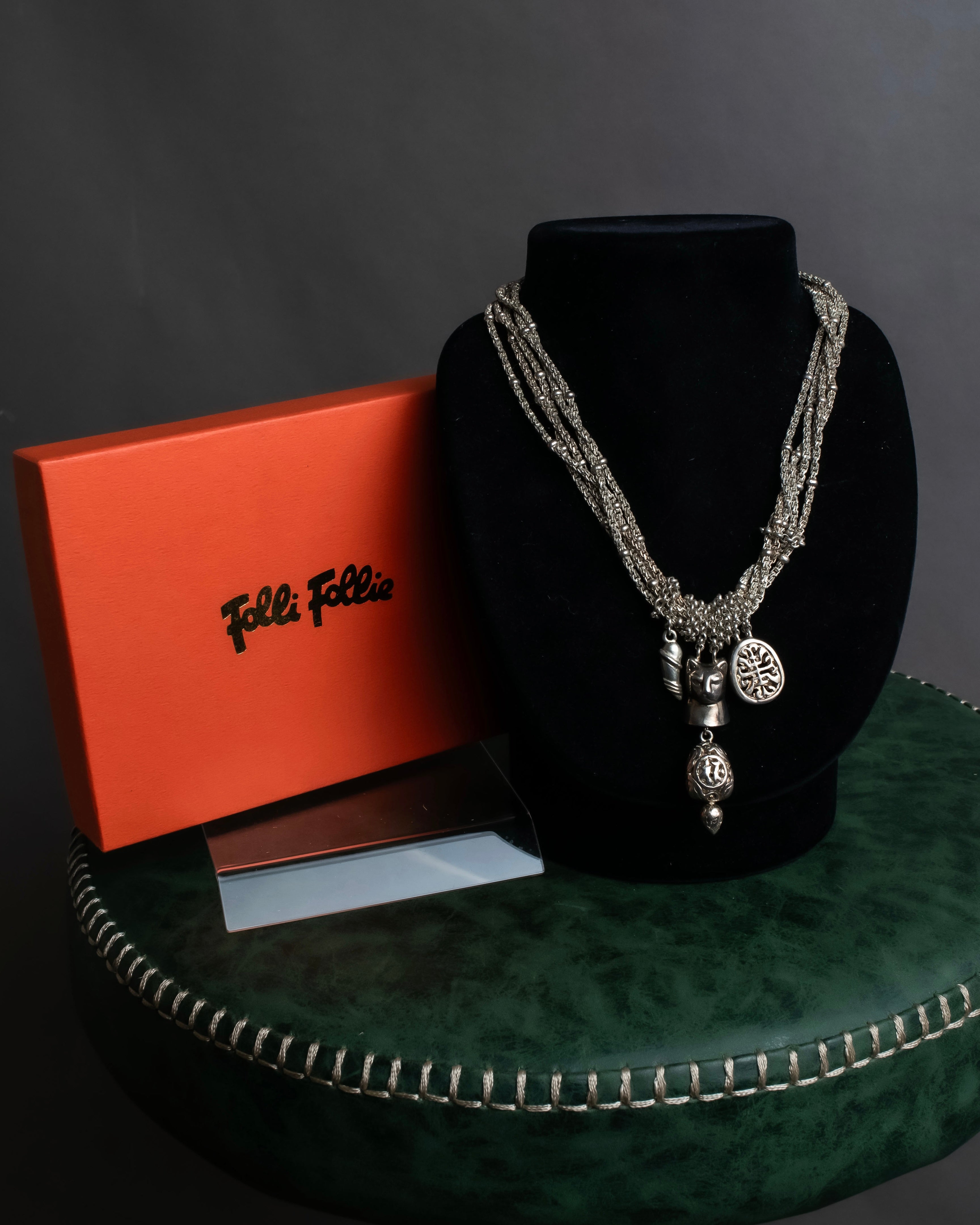 "Folli Follie" Symbolic charm design chain necklace