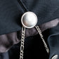 "Y's" Chain fastening design peak lapel short length tailored jacket