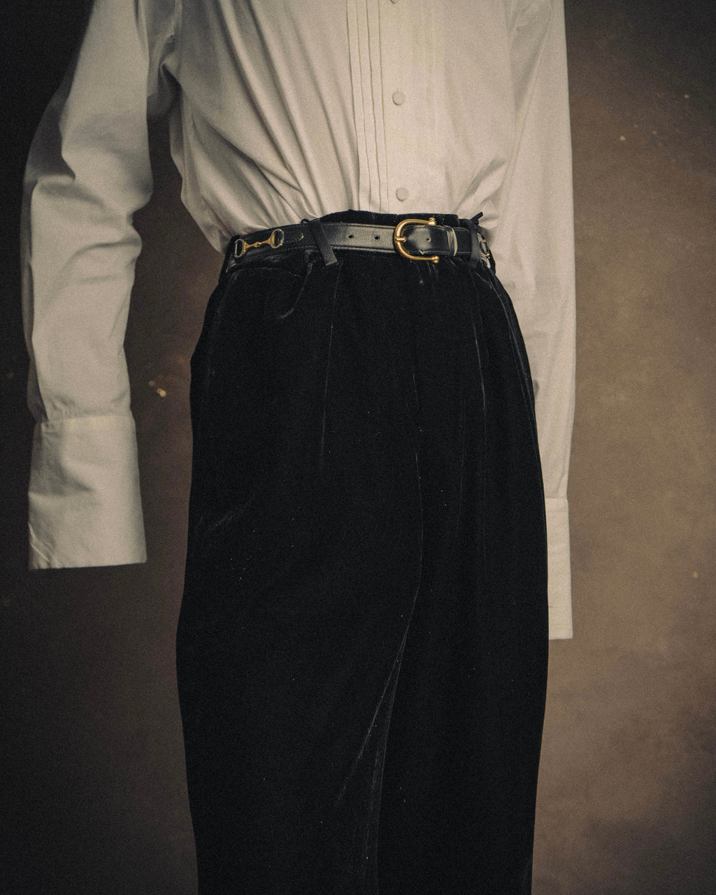 -SPECIAL- “SAINT LAURENT” 2016’s- lamé velvet tuxedo trousers