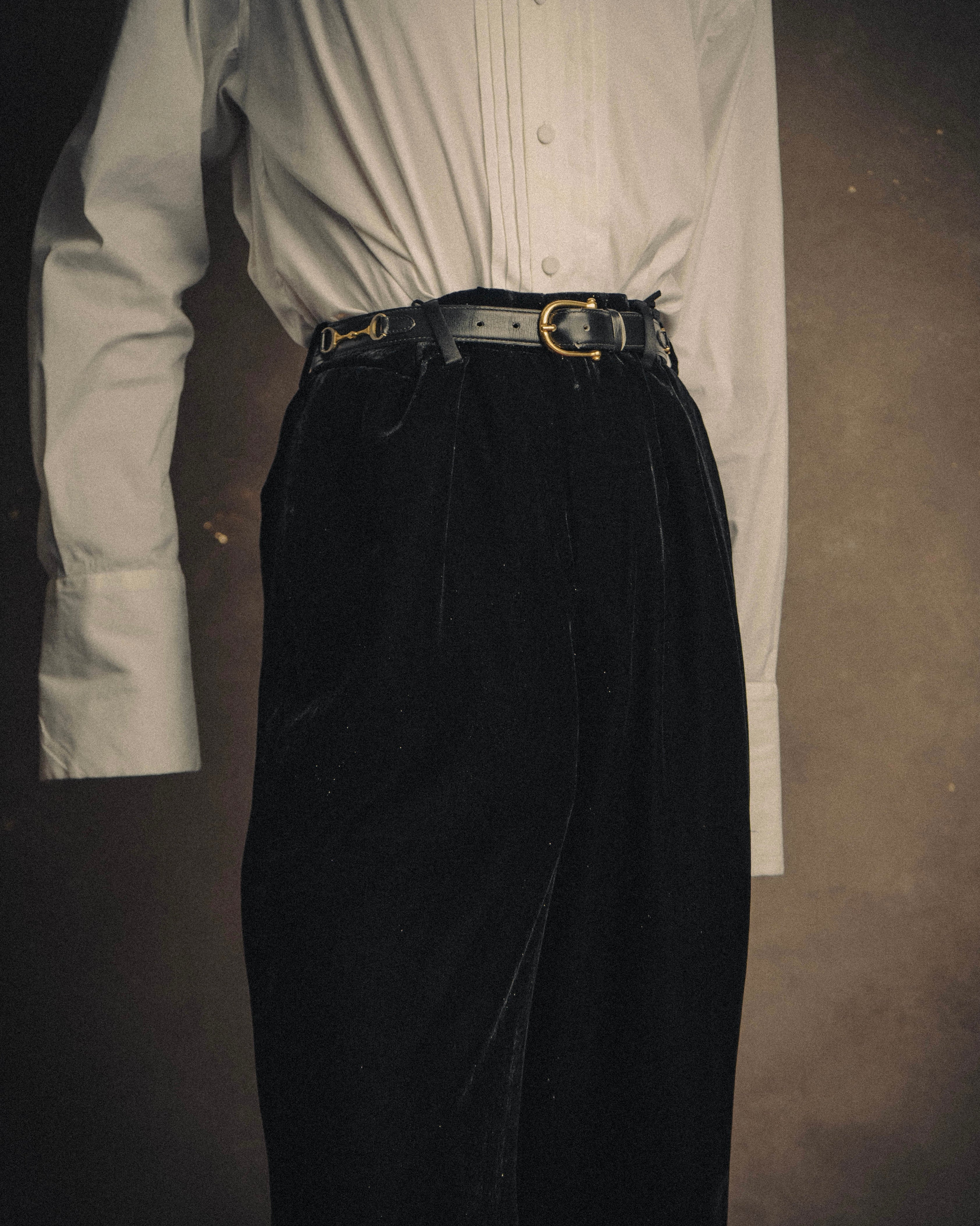 -SPECIAL- “SAINT LAURENT” 2016’s- lamé velvet tuxedo trousers