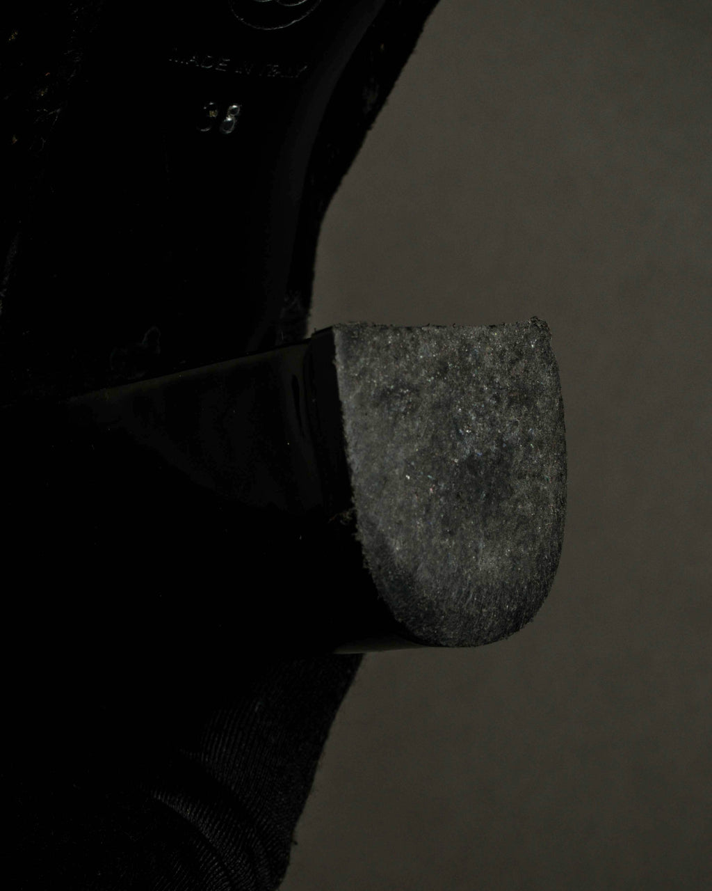 "CHANEL" Gold particle design pony leather heel boots