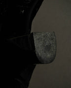 "CHANEL" Gold particle design pony leather heel boots