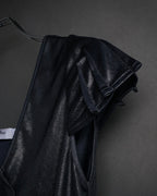“Christian Dior” 2000’s Metallic draped cap sleeve top