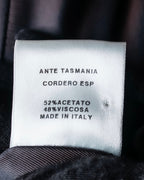 "LOEWE" 80's flowing line suede leather chester coat