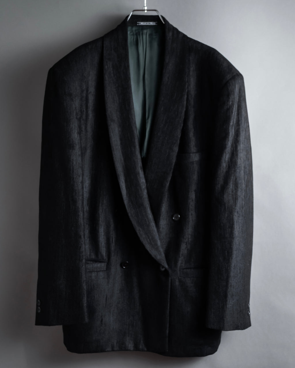 “Gianni Versace” 80’s-90’s Shadowed-texture tailored jacket