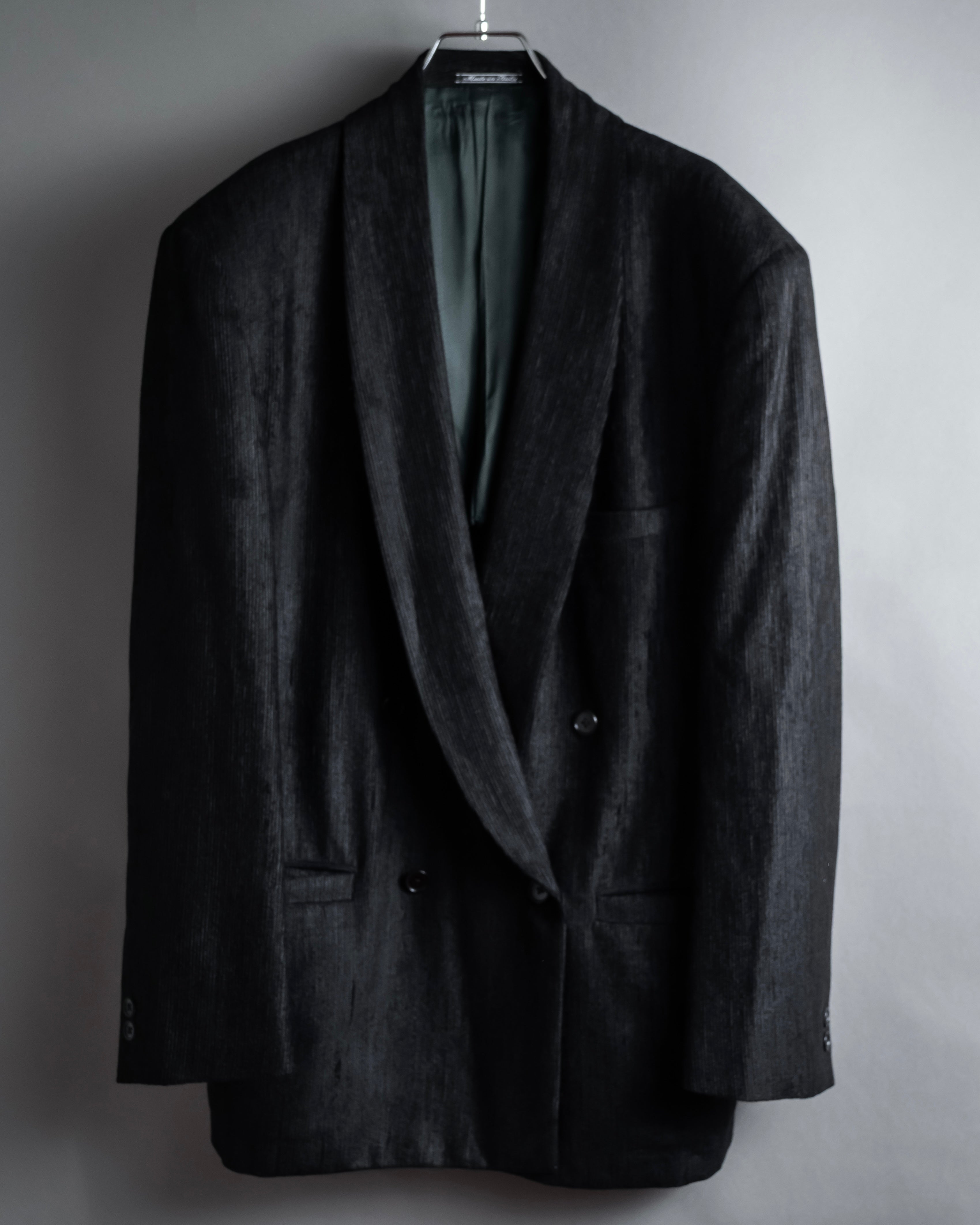 “Gianni Versace” 80’s-90’s Shadowed-texture tailored jacket