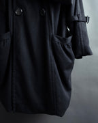 "TORUICHOU" Muffler-style collar military detail coat