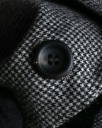 "Whim Gazette" Houndstooth pattern shaped tailored jacket