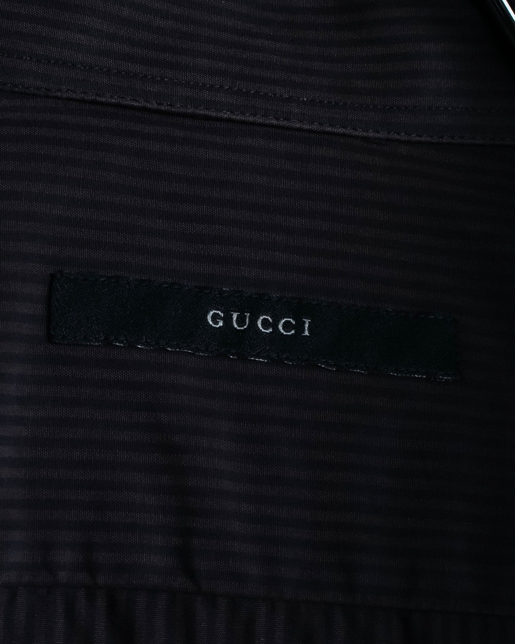 "GUCCI" Slightly glossy pinstripe oversized shirt