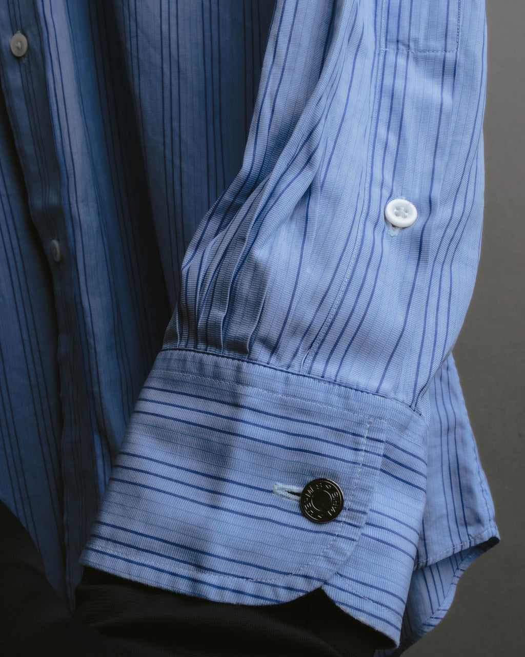 "Hermès" 90's-00's Striped cotton button-down shirt