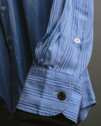 "Hermès" 90's-00's Striped cotton button-down shirt
