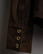 -SPECIAL- “BOTTEGA VENETA” 80’s-90’s Intrecciato suede leather shirt