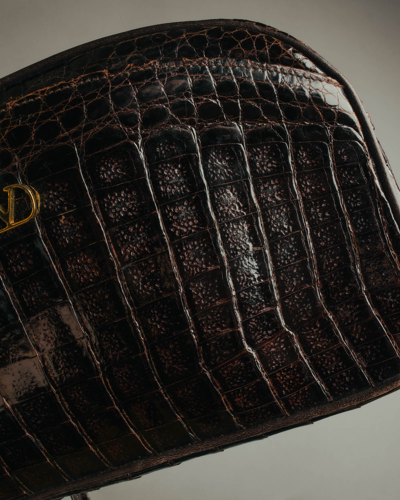 "valentino garavani" 70's-80's Vintage genuine crocodile leather shoulder bag
