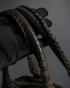 "FALORNI" Braided leather dome boston bag