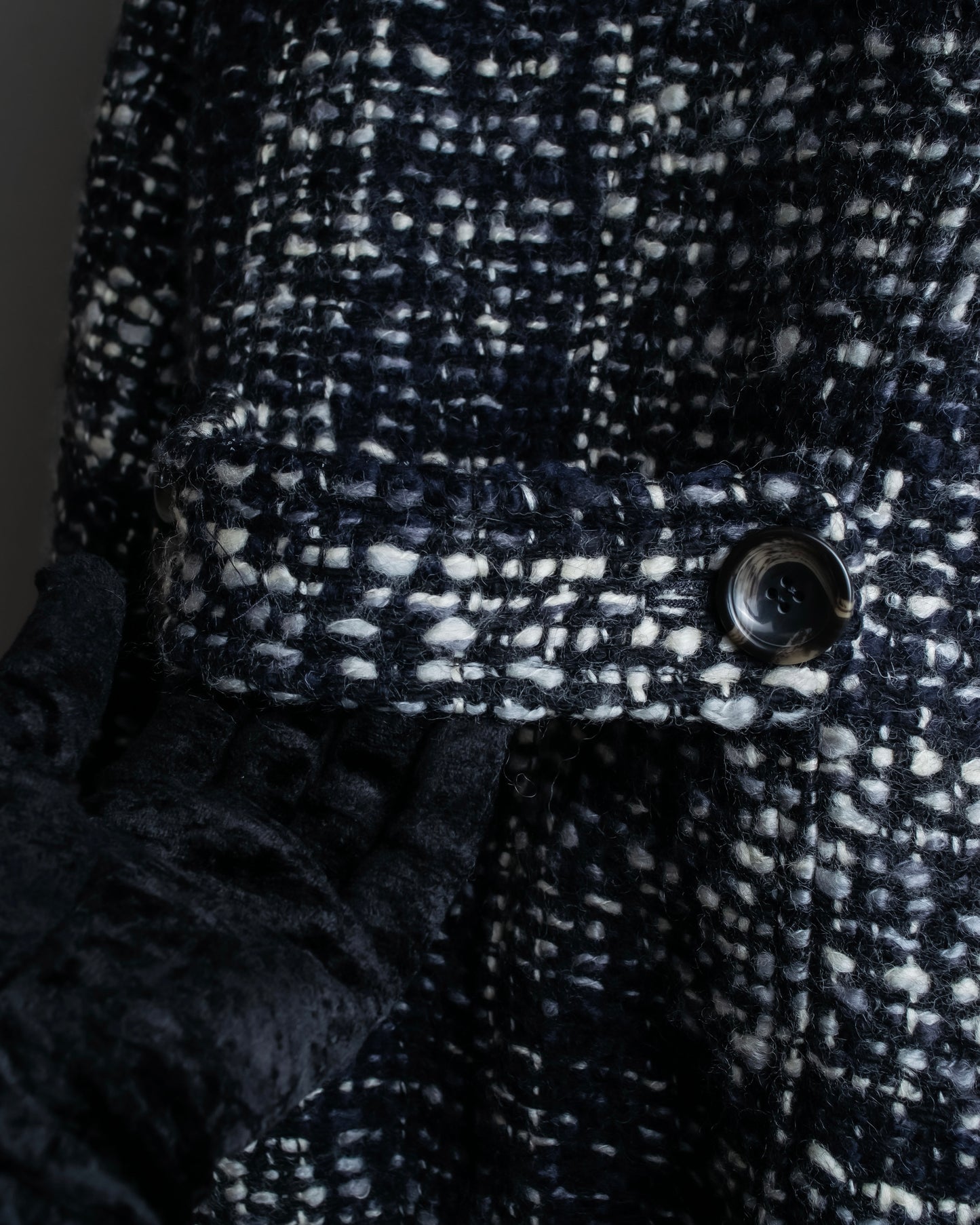 "Weekend Max Mara" Fur trimmed design collar tweed flare coat