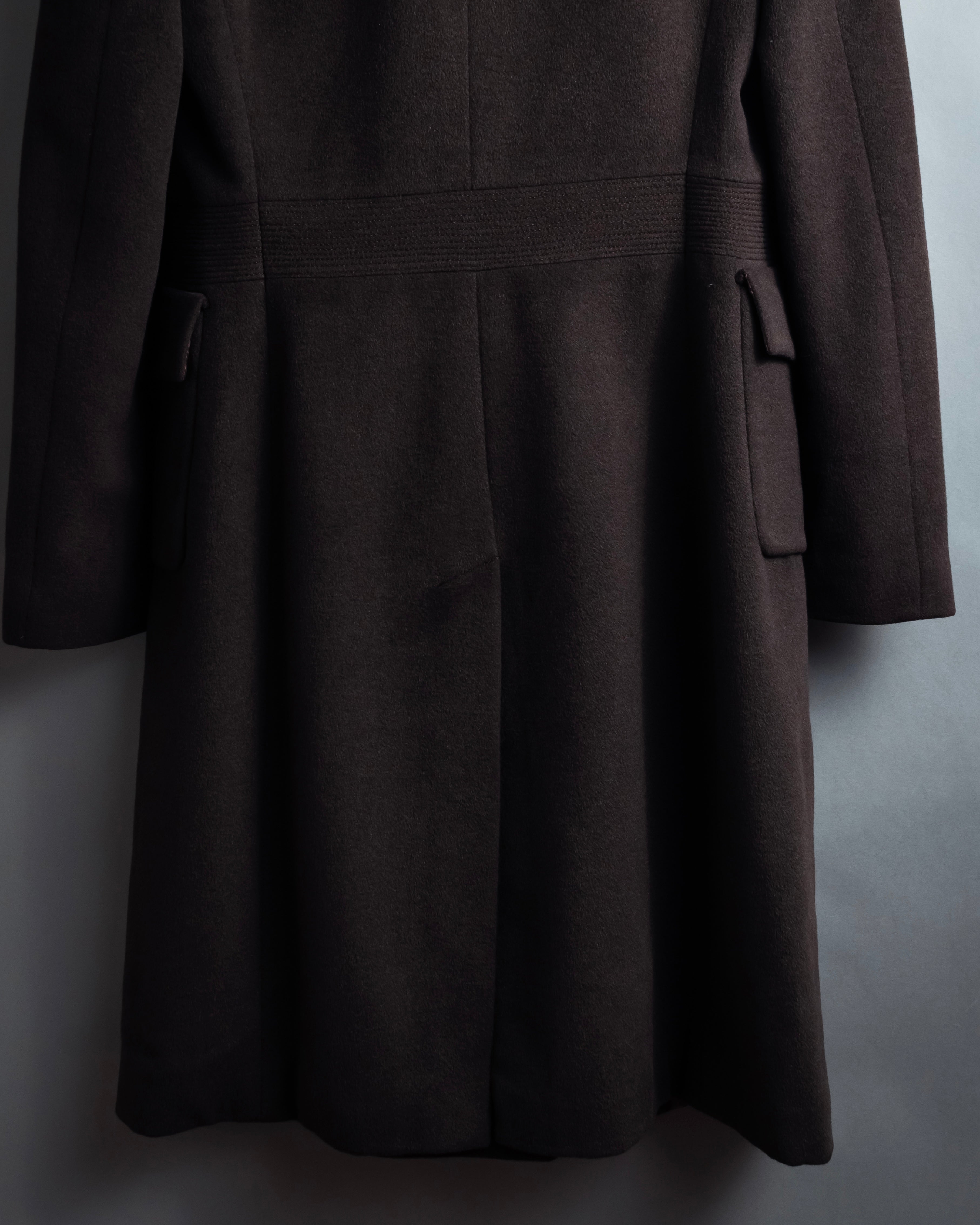 "VALENTINO" Shaped silhouette mocha brown chester coat