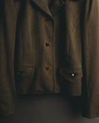–SPECIAL– "Hermès" 70's-80's Equestrian wool tailored jacket
