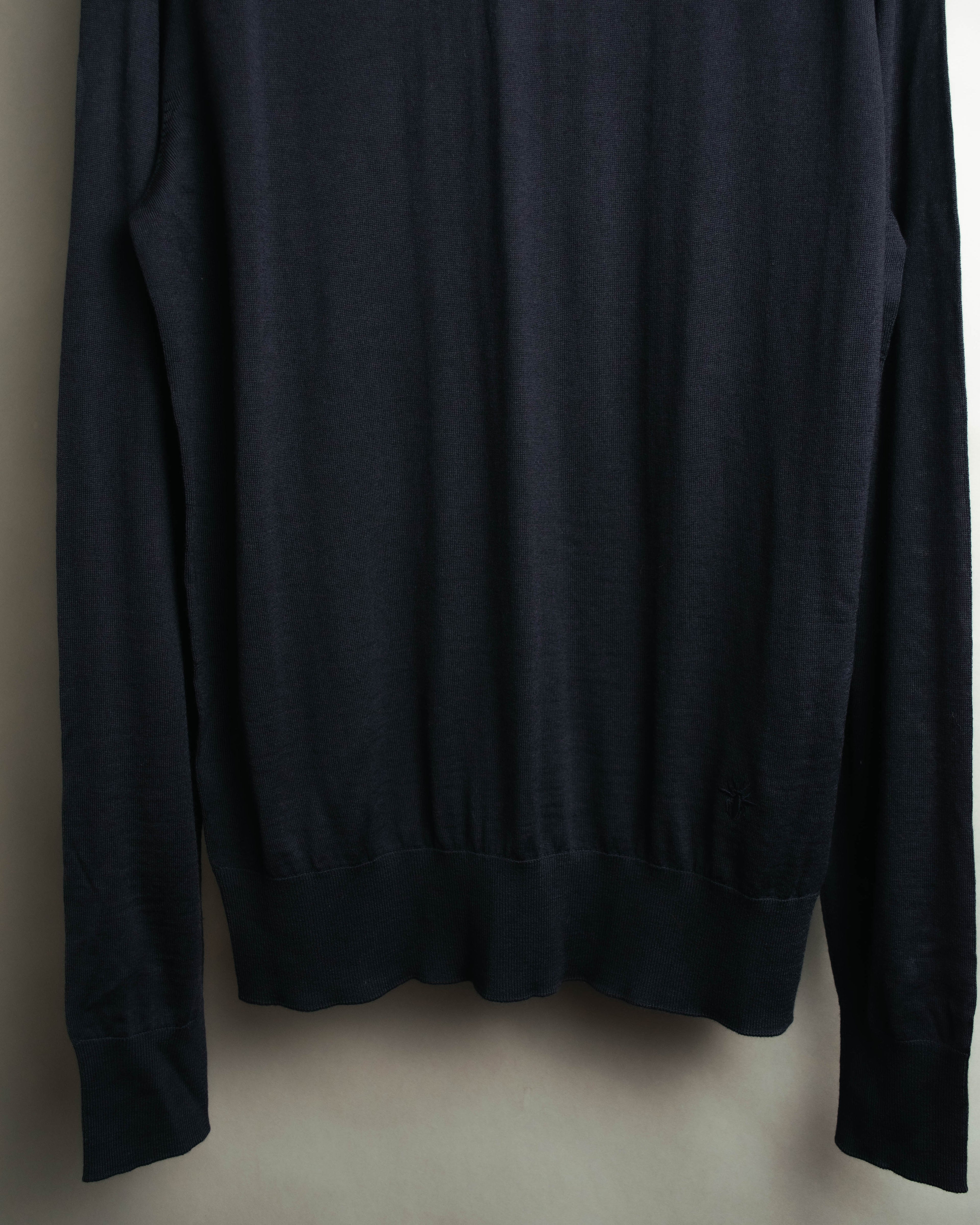 "DIOR" 2010's Minimal bee embroidered wool crewneck sweater
