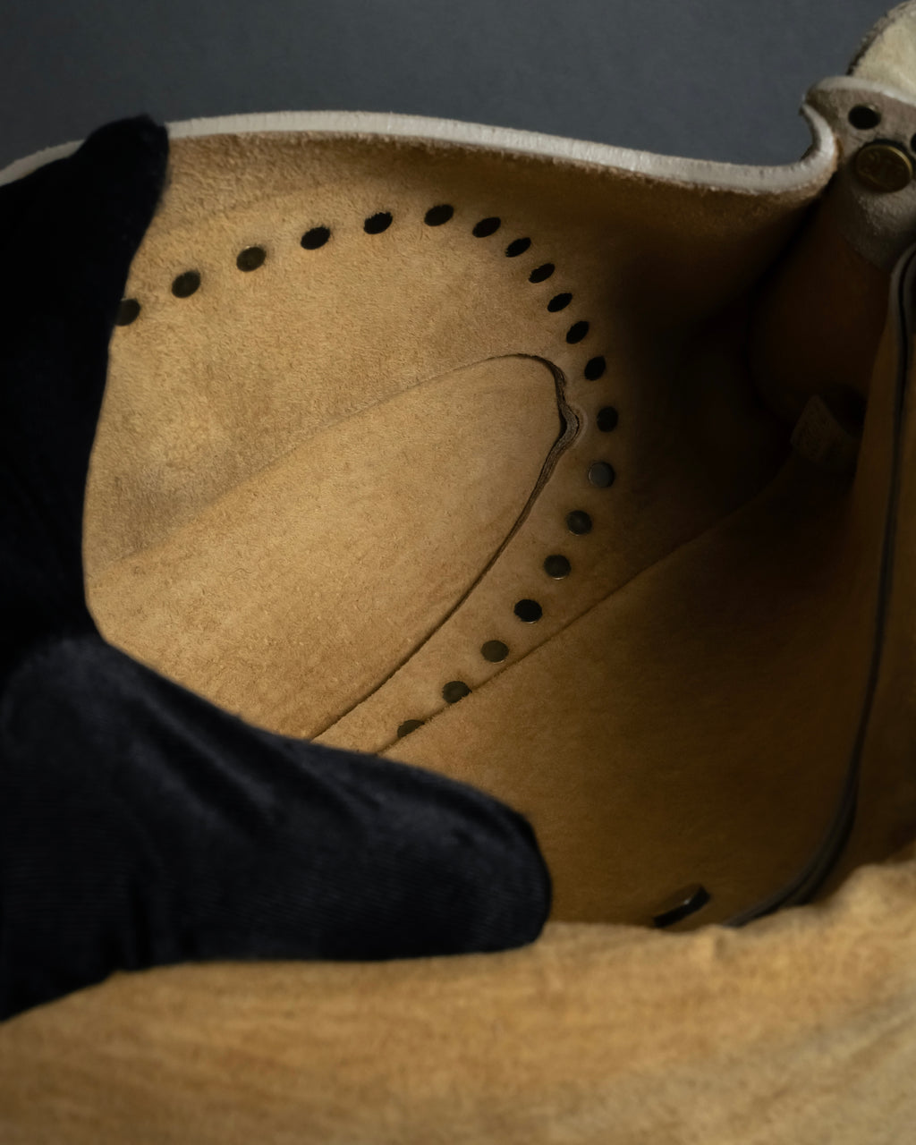 "CELINE" Studs design suede leather shoulder bag