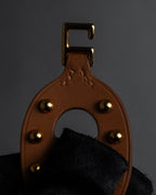 "HERMES" Chaine d'Ancre motif studs leather bracelet