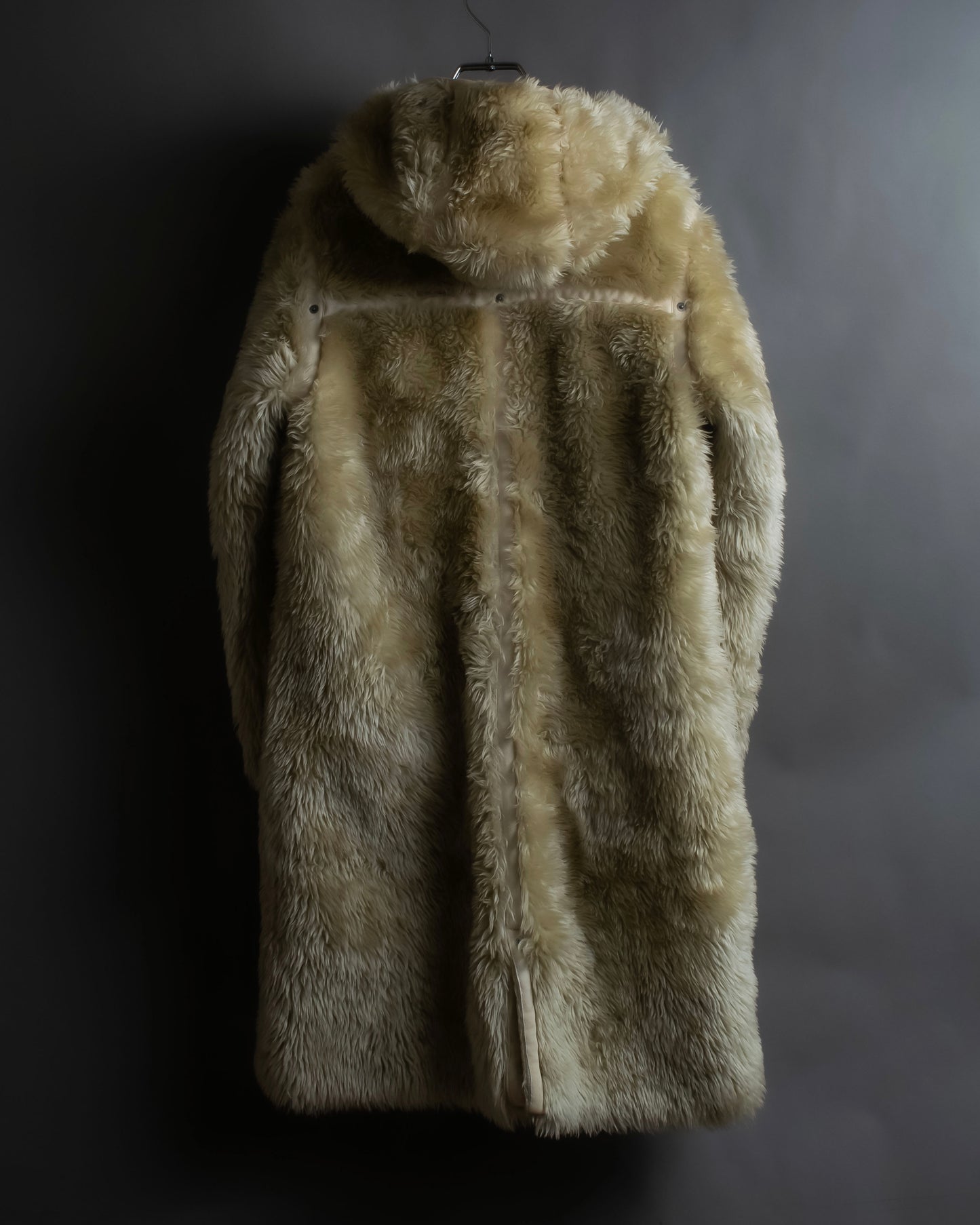 "DIESEL" Double zipper hooded long fur coat