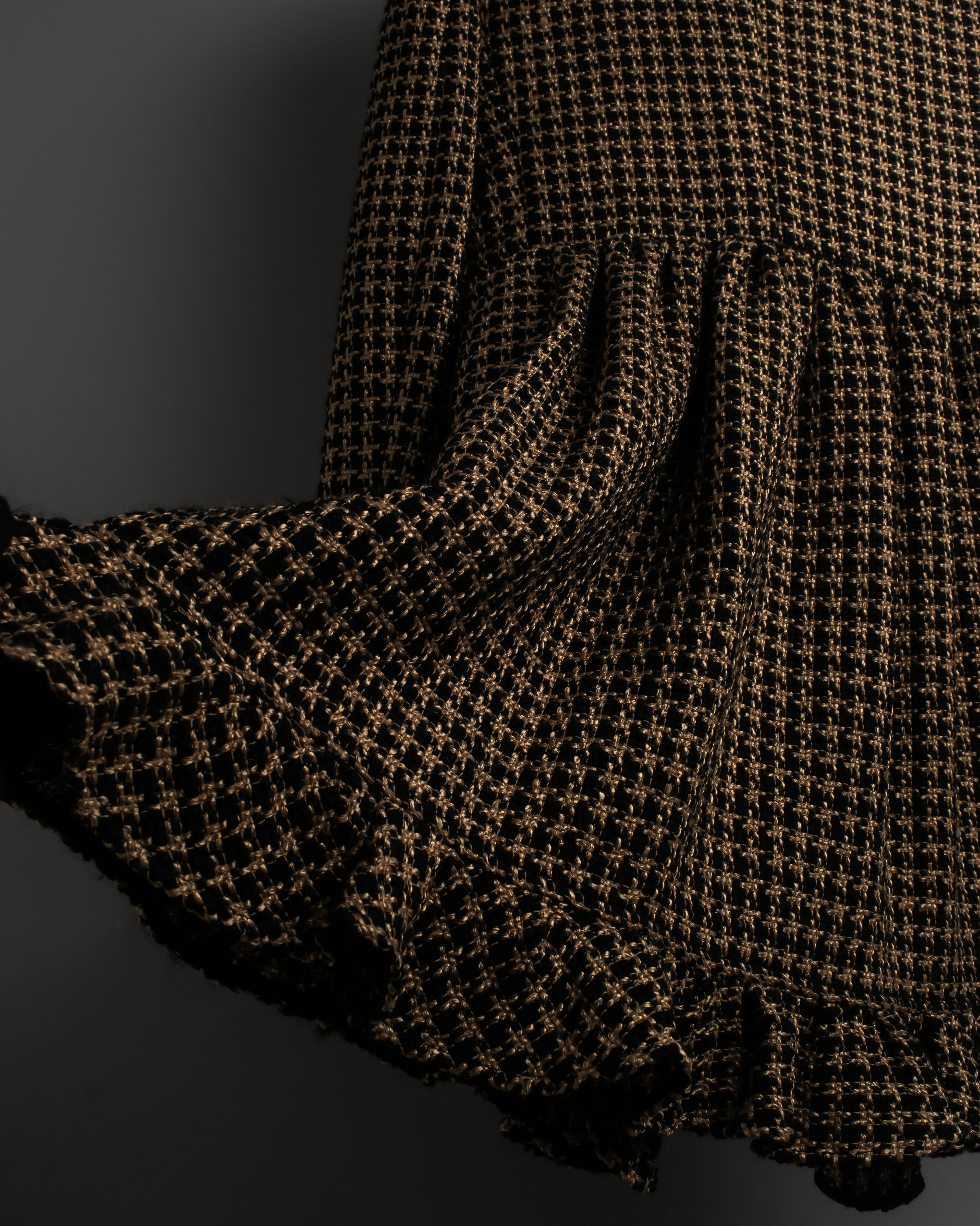 "RED VALENTINO" Ruffled frill detail tweed coat