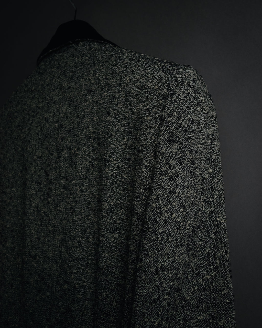 –SPECIAL– "CELINE" 70’s-80’s Classic tweed velvet-collar long coat