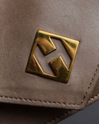 "HERMES" 70's Diamond stitched envelope leather bag