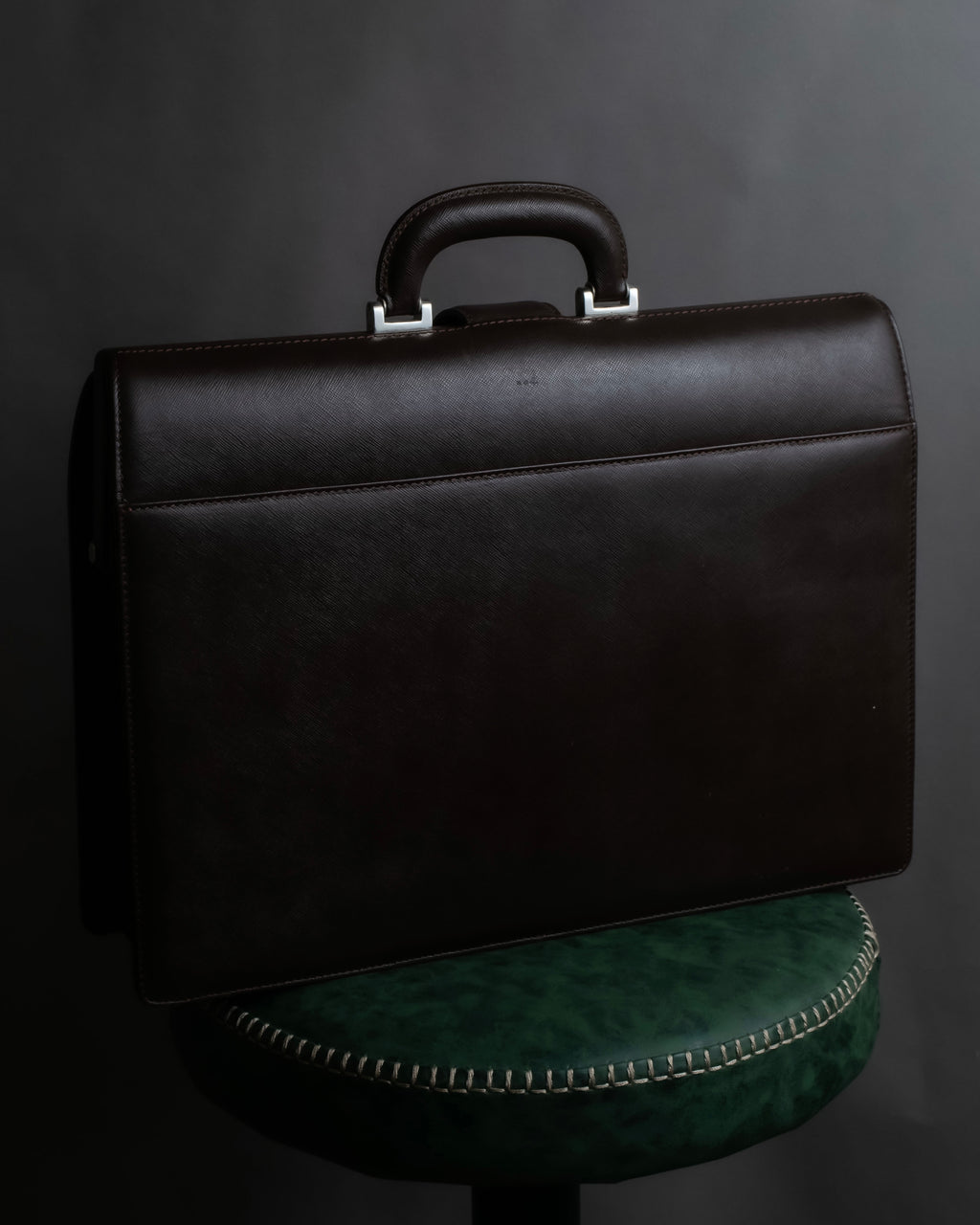 "BURBERRY" Metal belt design embossed PVC briefcase