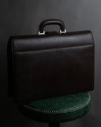 "BURBERRY" Metal belt design embossed PVC briefcase