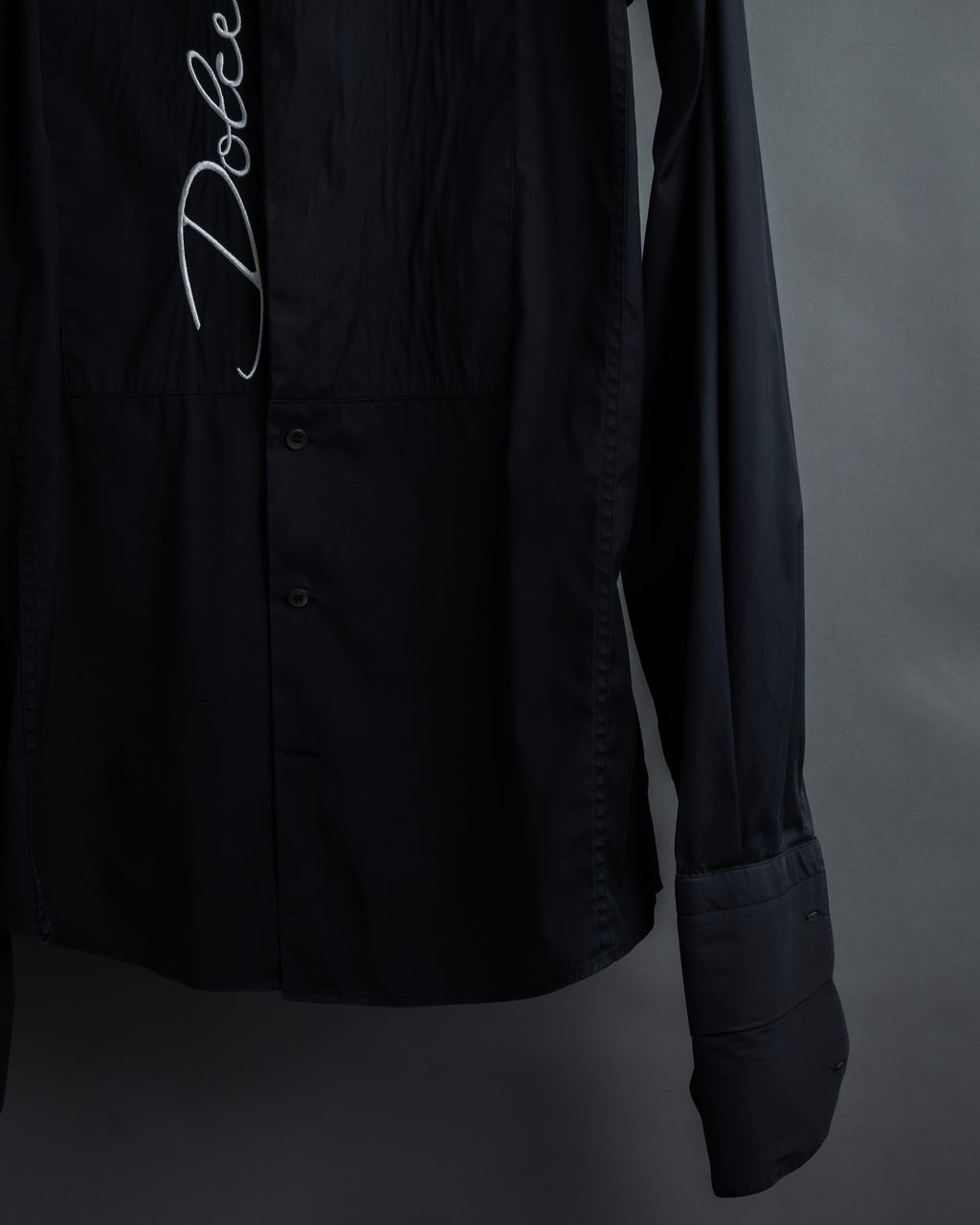 "Dolce & Gabbana" Logo embroidered tie design dress shirt