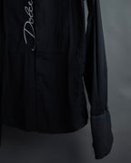 "Dolce & Gabbana" Logo embroidered tie design dress shirt