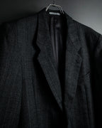 "YVES SAINT LAURENT" 70’s-80’s structured herringbone tweed tailored jacket