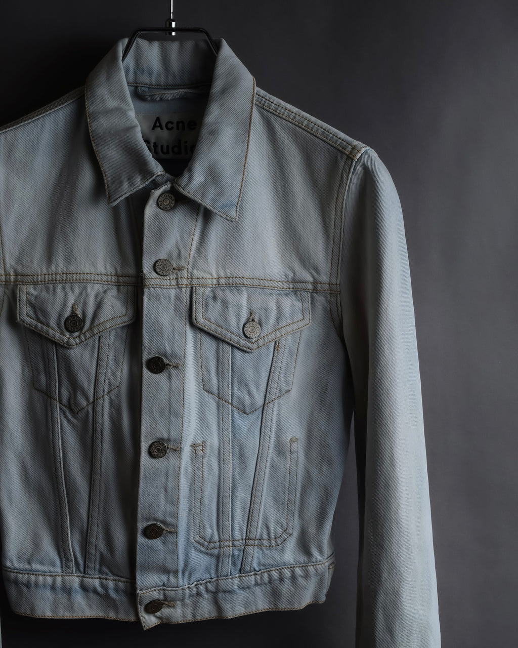 "Acne Studios" Washed light blue short denim jacket