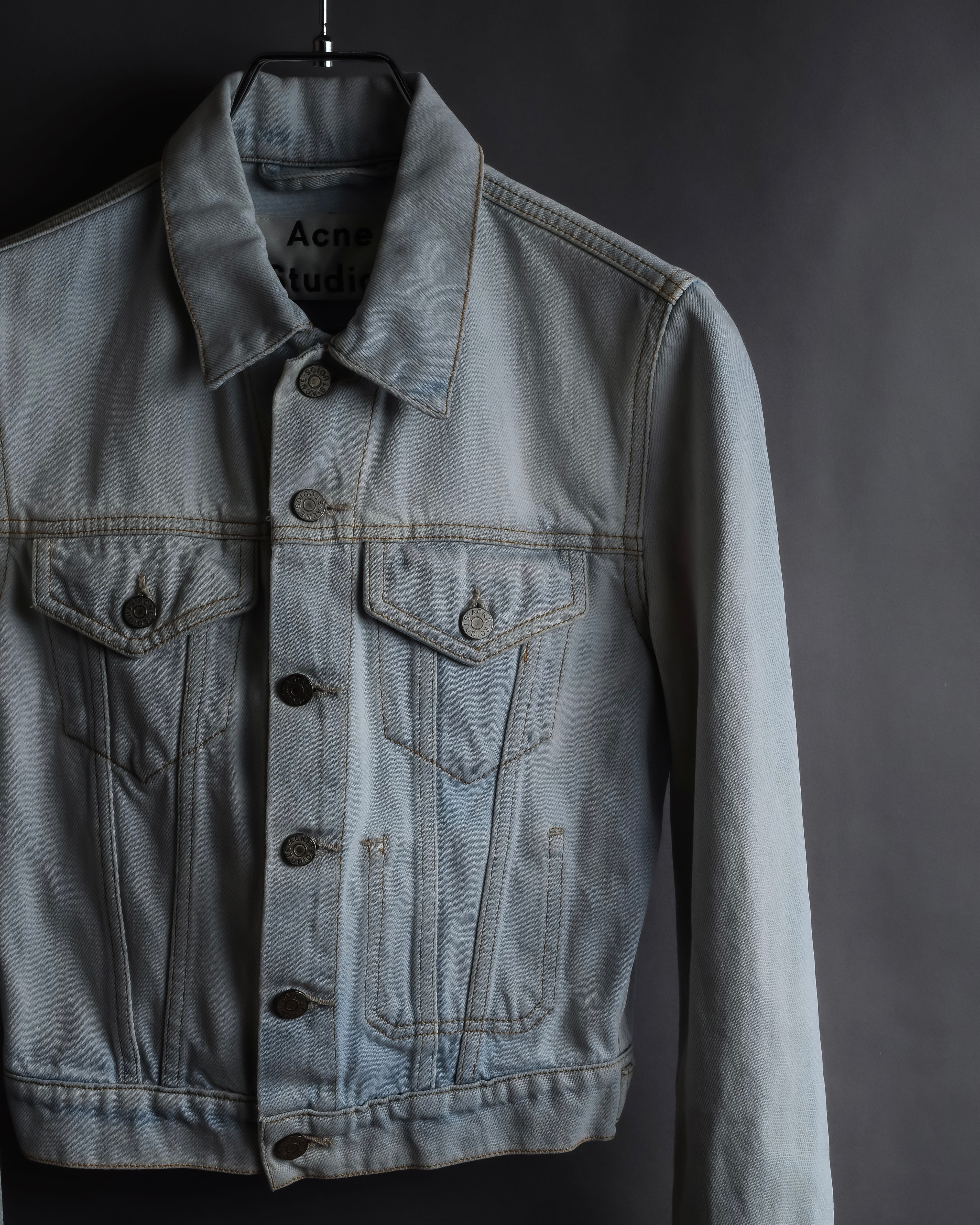 "Acne Studios" Washed light blue short denim jacket