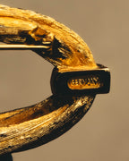 "Christian Dior" 70's Textured gold tone brooch