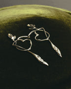 “BALENCIAGA” 2017-2023 organic heart and arrow clip-on drop earrings