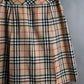 "BURBERRY" Nova check pattern box pleats mid length skirt