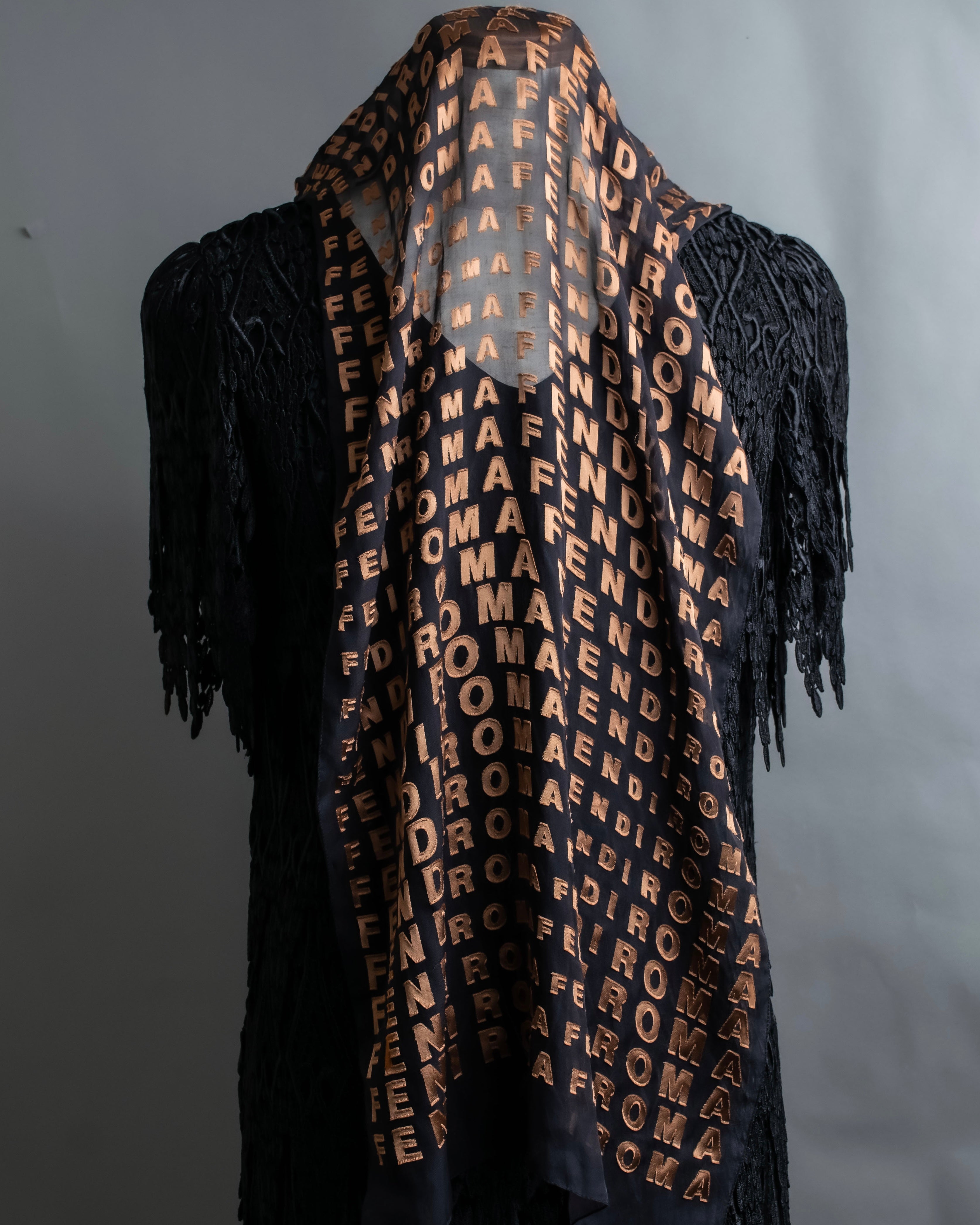 "FENDI" Silk blended logo scarf