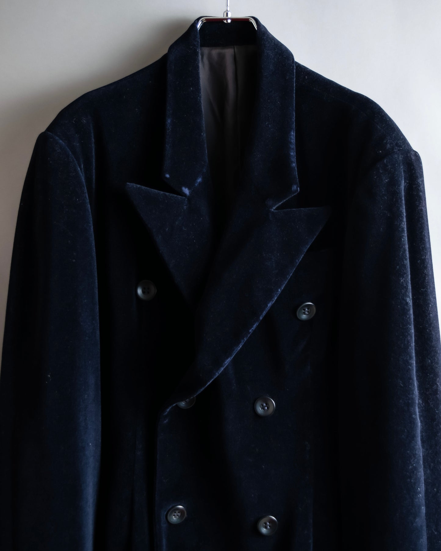 "Y's" Double breasted waist shaped velour tailored coat