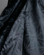 "EMPORIO ARMANI"  Leather belted design velour mid length gown coat