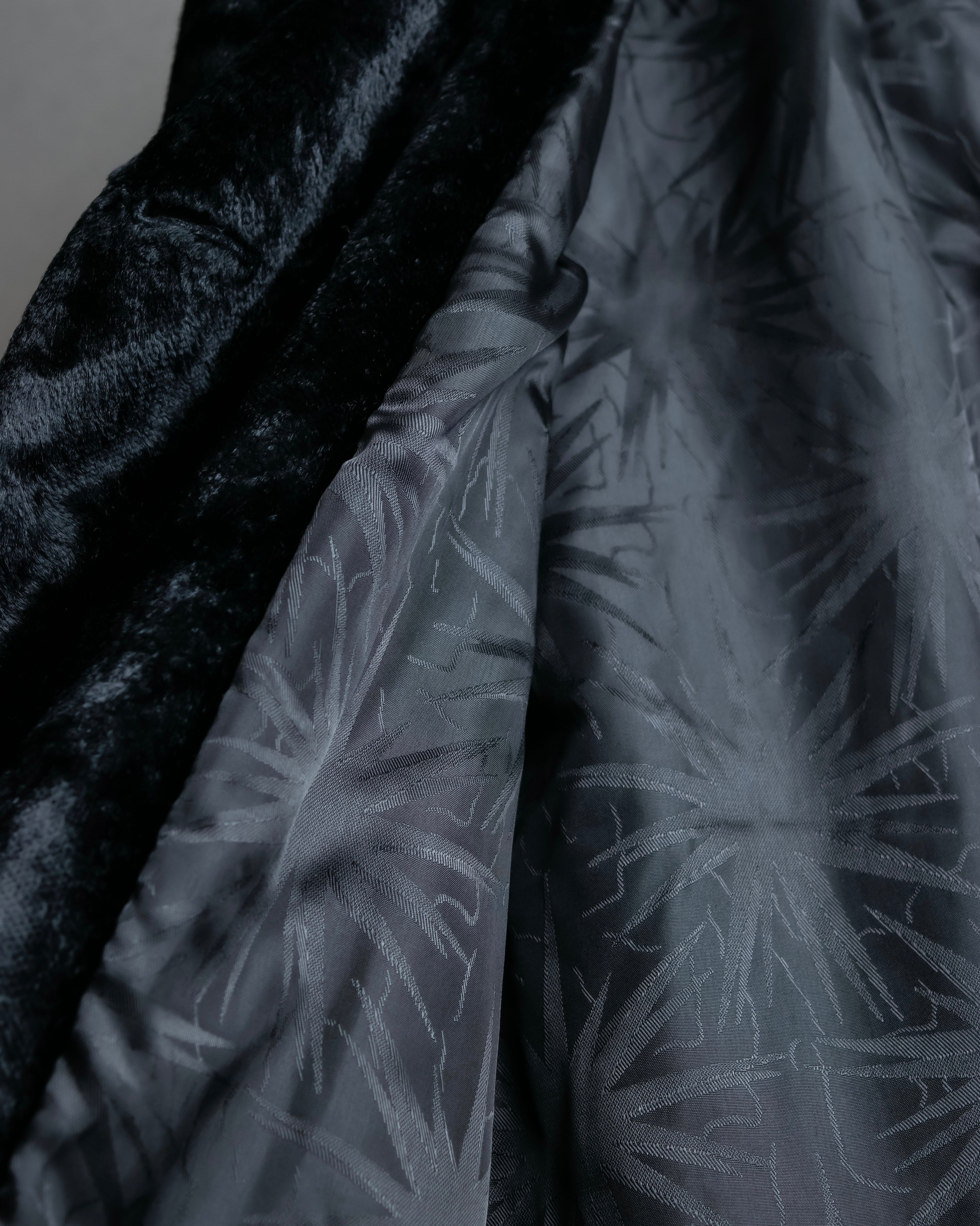 "EMPORIO ARMANI"  Leather belted design velour mid length gown coat