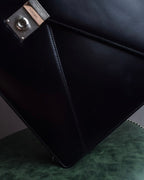 "LOEWE" Logo engraved leather briefcase bag