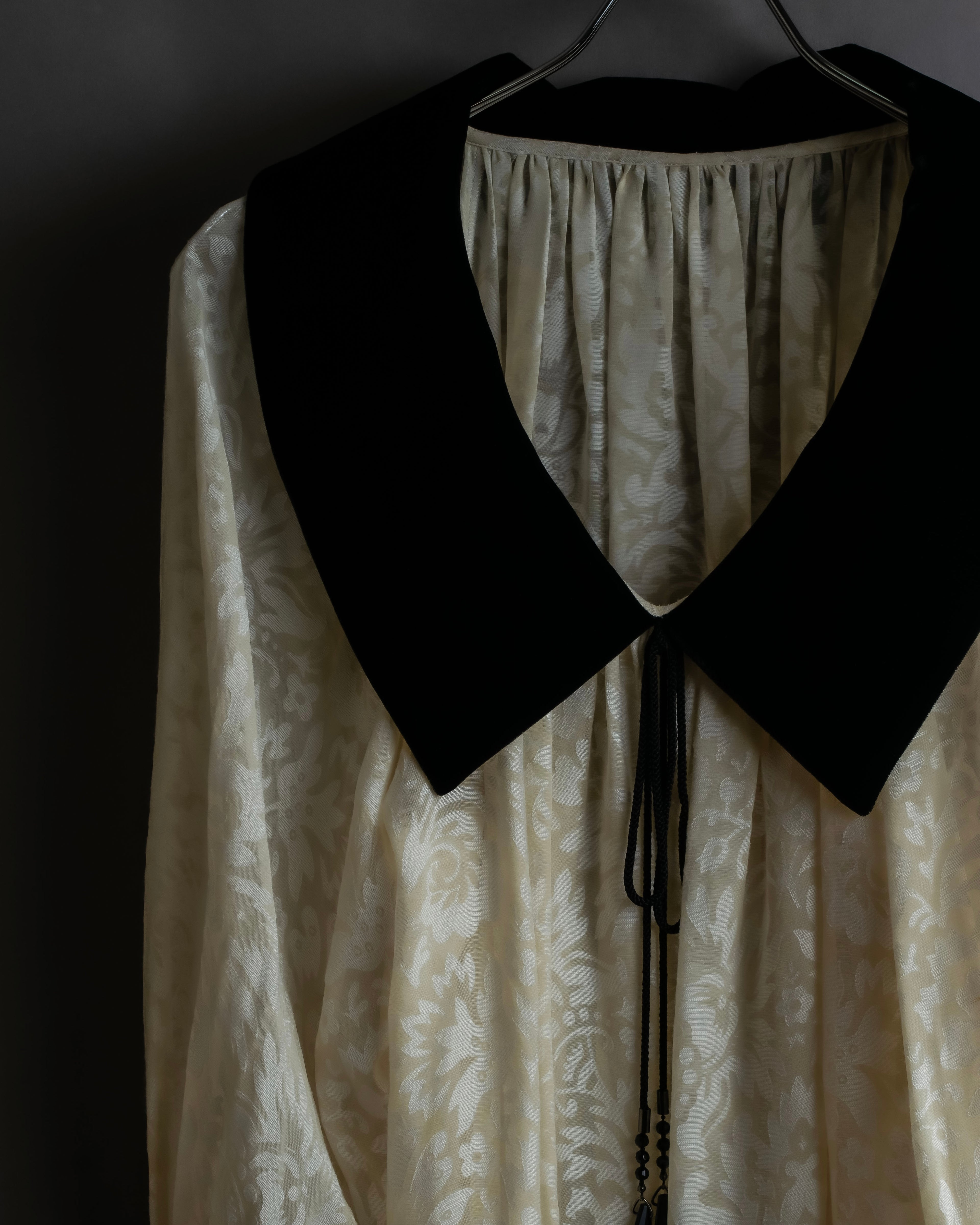 "Christian Dior" Jacquard balloon sleeve dress pullover