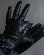 "Pierre Cardin" Belt buckle design quilted leather gloves