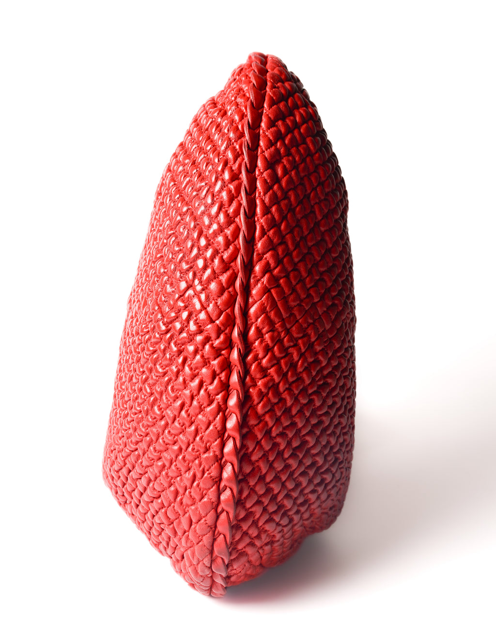 BOTTEGA VENETA/ Leather Hobo Shoulder Bag Red