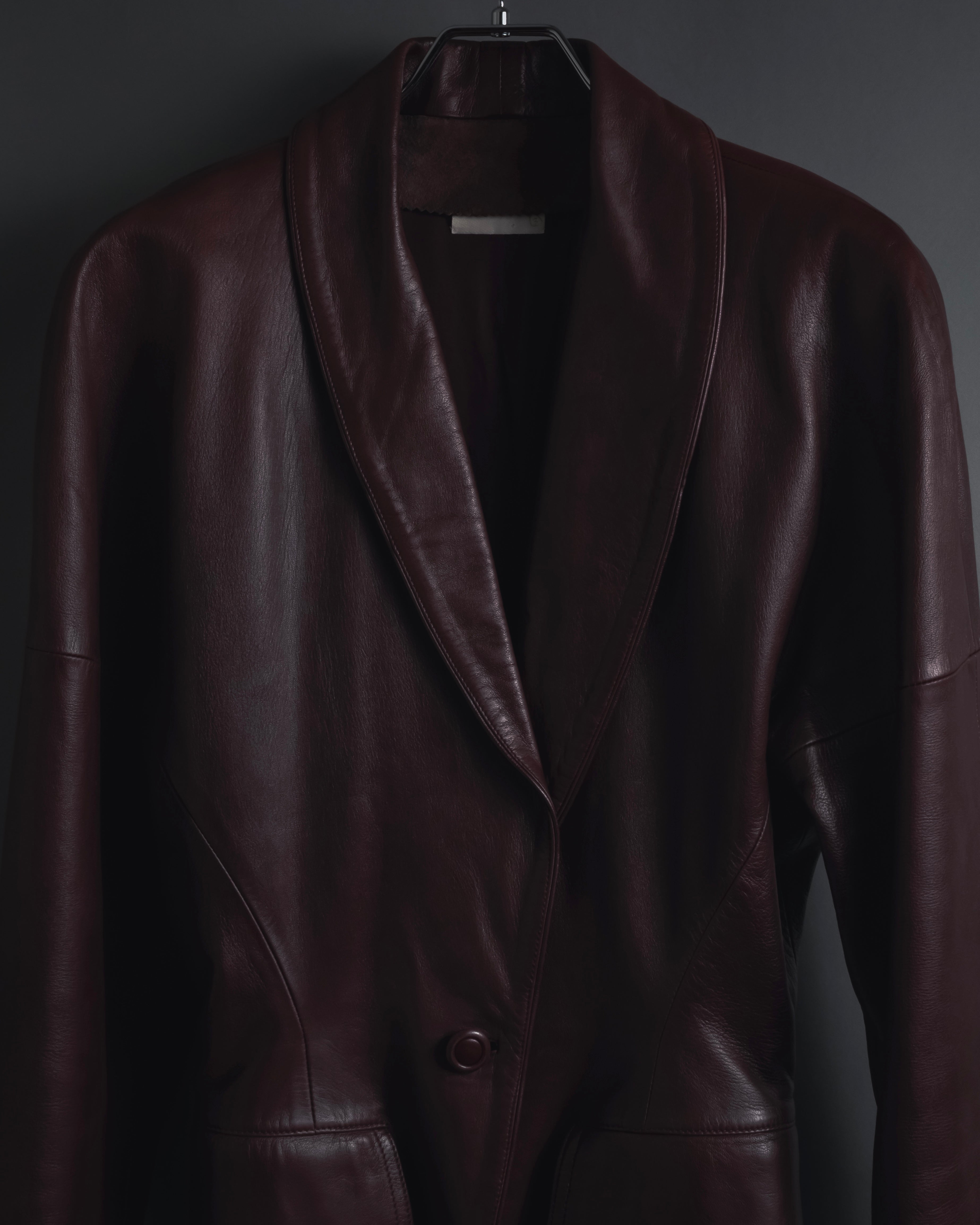 "LOEWE" 80’s-90’s nappa leather shawl-collar jacket