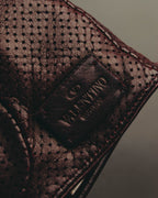 "VALENTINO GARAVANI" 2010's Burgundy perforated leather gloves