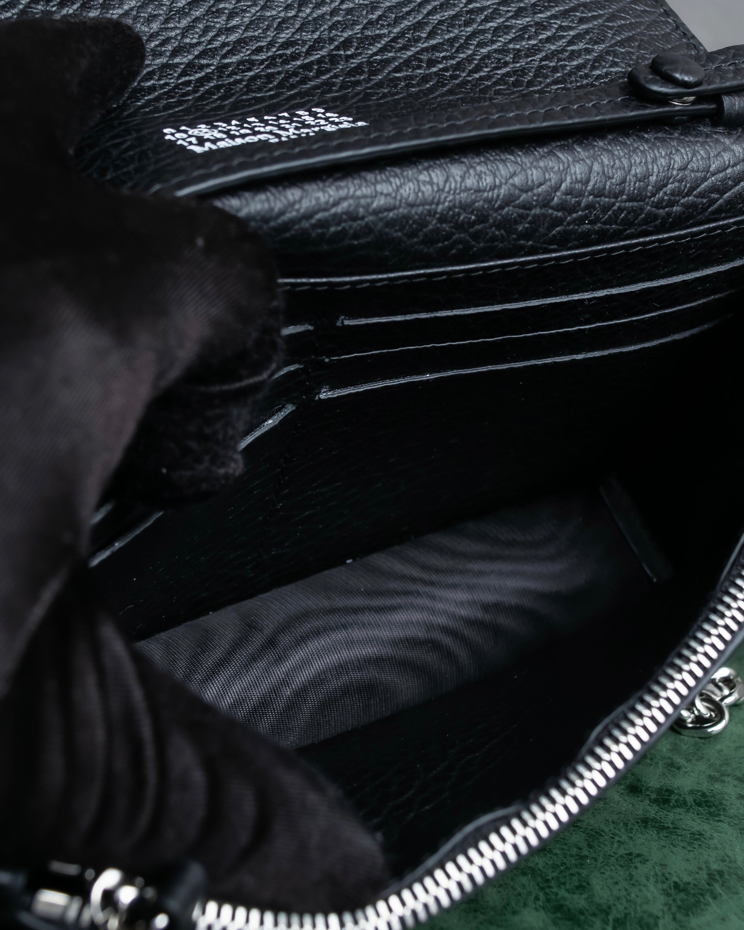 "MAISON MARGIELA" Grained leather chain wallet bag